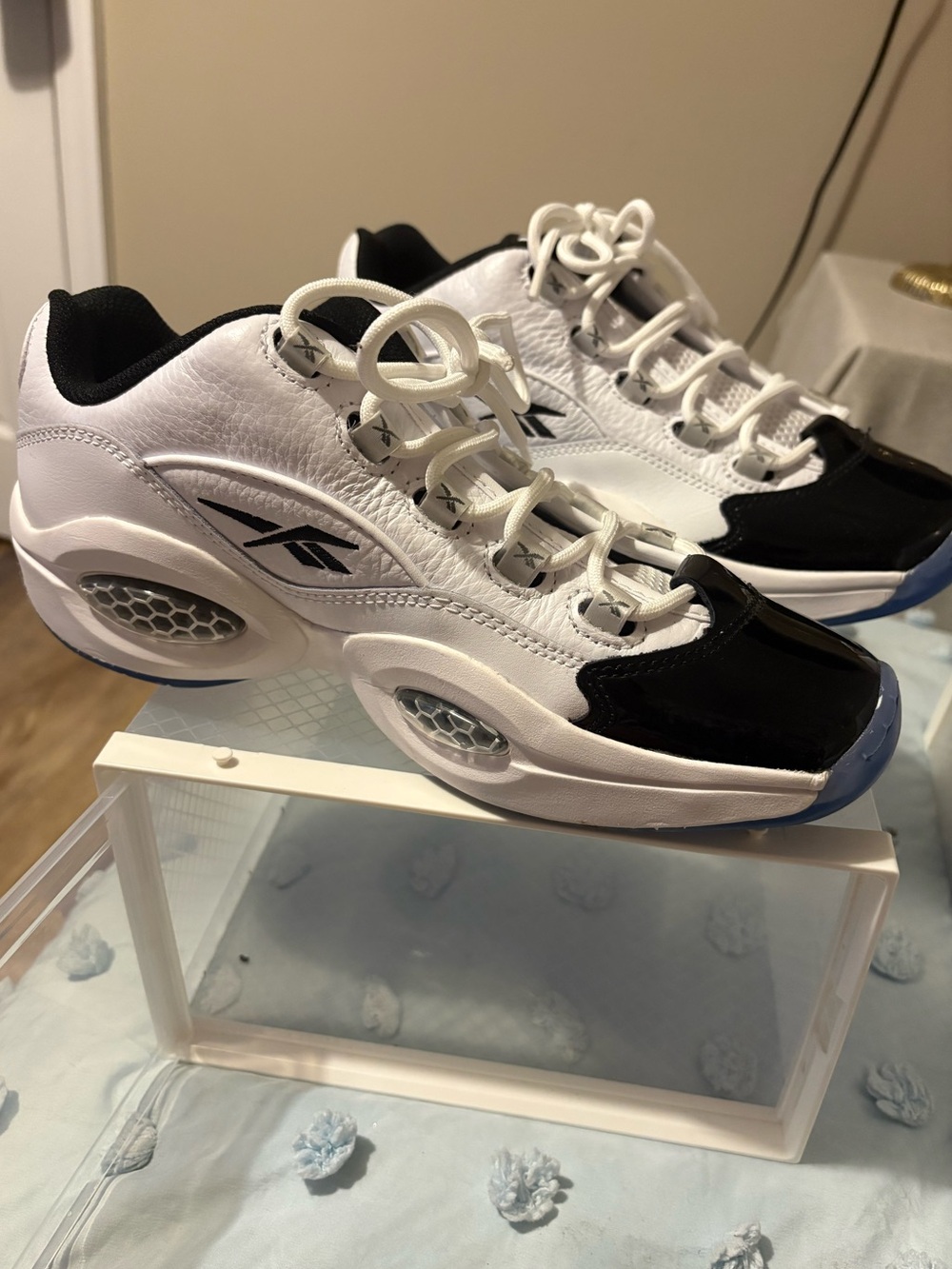 Reebok question low profile patent toe sneaker